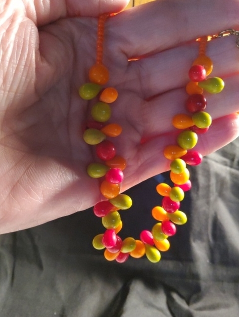 Vintage Multi-color Glass Beaded Necklace/earrings.